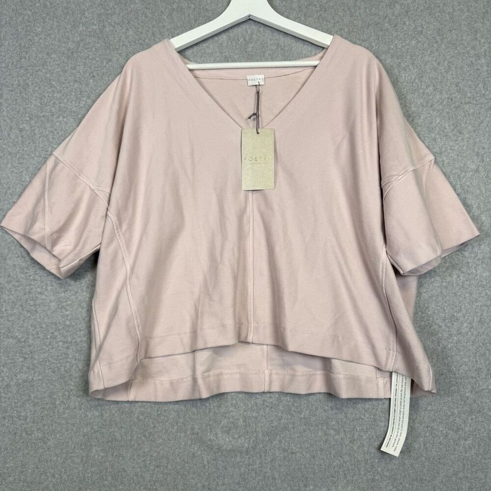 Brand New Poetry Women's Size 16 Orchid Pink Hi Low Short Sleeve Blouse Top